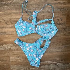 Blue Floral Bikini